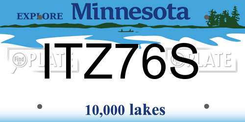 ITZ76S Minnesota License Plate