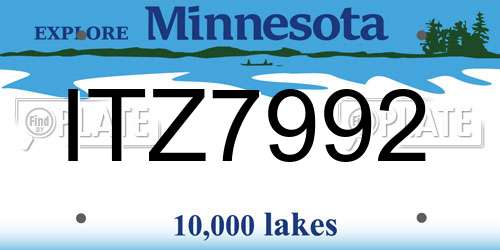 ITZ7992 Minnesota License Plate
