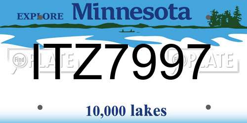ITZ7997 Minnesota License Plate