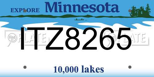 ITZ8265 Minnesota License Plate