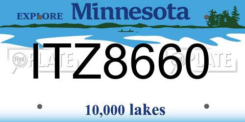 ITZ8660 Minnesota License Plate