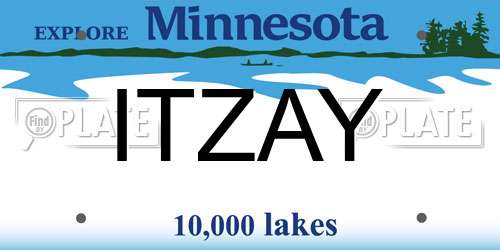 ITZAY Minnesota License Plate