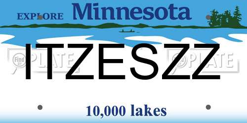 ITZESZZ Minnesota License Plate