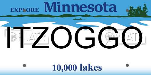 ITZOGGO Minnesota License Plate