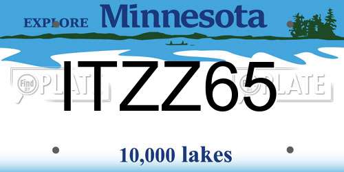 ITZZ65 Minnesota License Plate