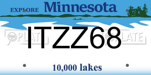 ITZZ68 Minnesota License Plate