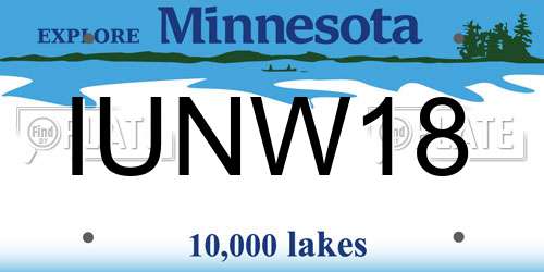 IUNW18 Minnesota License Plate