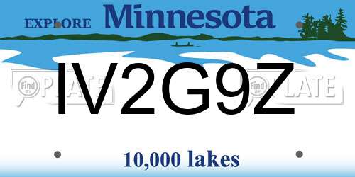 IV2G9Z Minnesota License Plate
