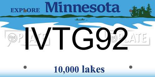 IVTG92 Minnesota License Plate