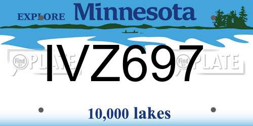 IVZ697 Minnesota License Plate