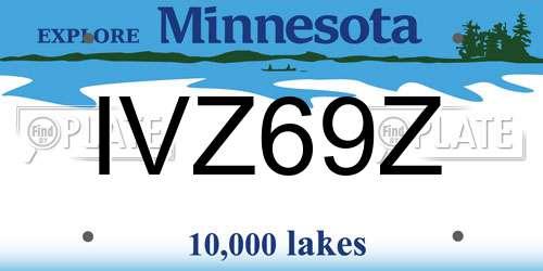IVZ69Z Minnesota License Plate