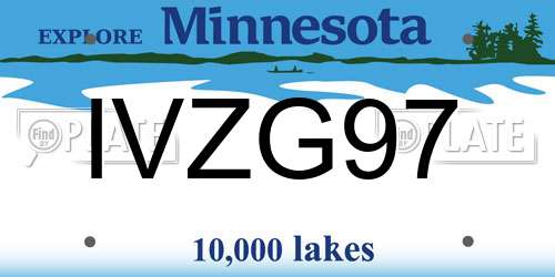 IVZG97 Minnesota License Plate