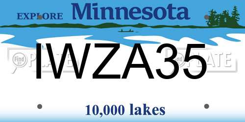 IWZA35 Minnesota License Plate