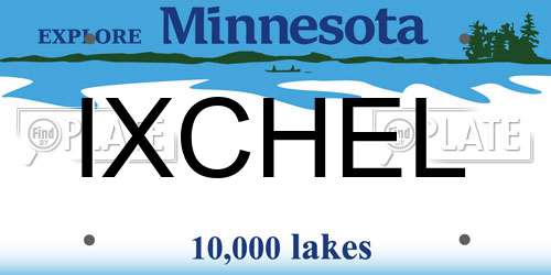 IXCHEL Minnesota License Plate