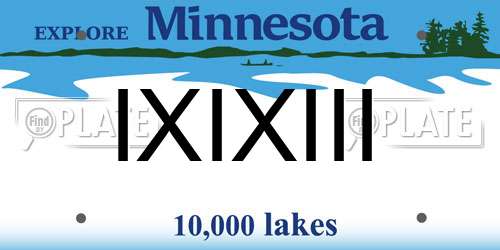 IXIXIII Minnesota License Plate
