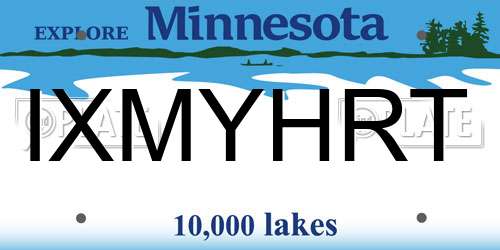 IXMYHRT Minnesota License Plate