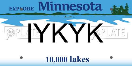 IYKYK Minnesota License Plate