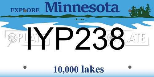IYP238 Minnesota License Plate