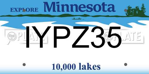 IYPZ35 Minnesota License Plate