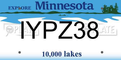 IYPZ38 Minnesota License Plate