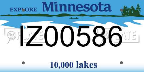 IZ00586 Minnesota License Plate