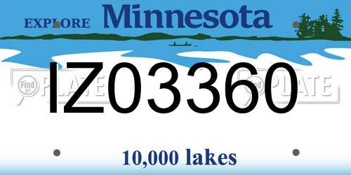 IZ03360 Minnesota License Plate