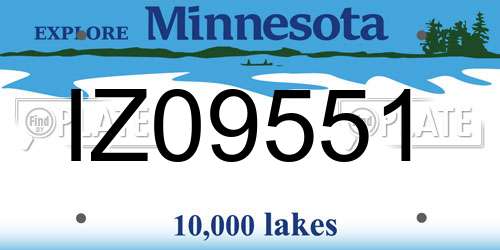IZ09551 Minnesota License Plate