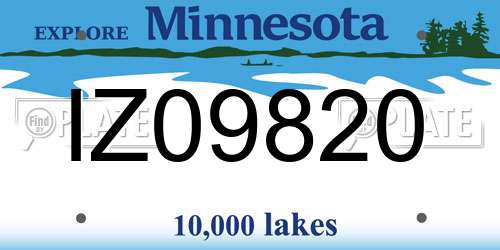 IZ09820 Minnesota License Plate