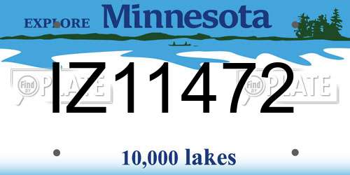 IZ11472 Minnesota License Plate