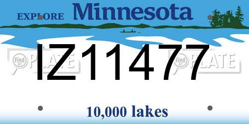 IZ11477 Minnesota License Plate