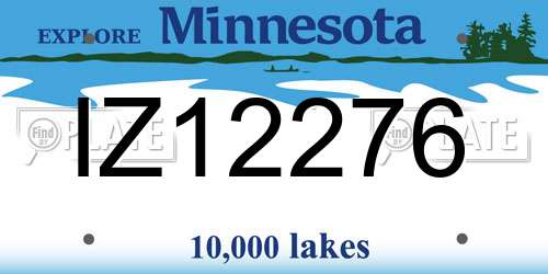 IZ12276 Minnesota License Plate