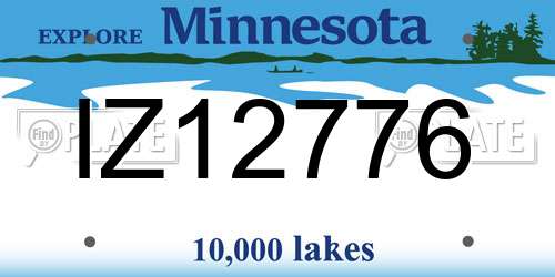IZ12776 Minnesota License Plate