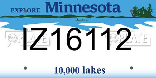 IZ16112 Minnesota License Plate