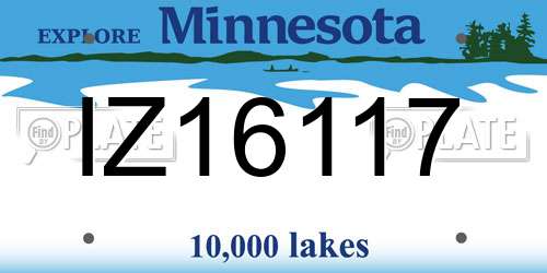 IZ16117 Minnesota License Plate