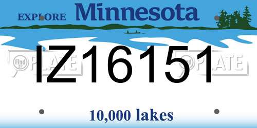 IZ16151 Minnesota License Plate
