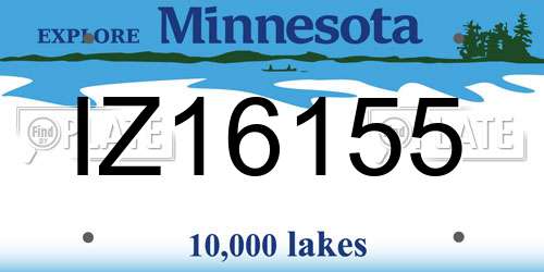 IZ16155 Minnesota License Plate