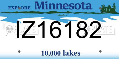 IZ16182 Minnesota License Plate