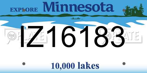 IZ16183 Minnesota License Plate