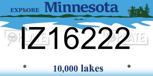 IZ16222 Minnesota License Plate