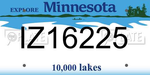 IZ16225 Minnesota License Plate