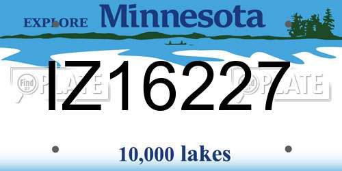 IZ16227 Minnesota License Plate