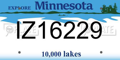IZ16229 Minnesota License Plate