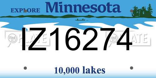 IZ16274 Minnesota License Plate