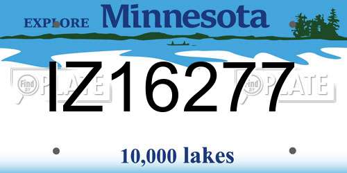 IZ16277 Minnesota License Plate