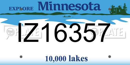 IZ16357 Minnesota License Plate