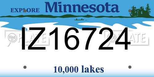 IZ16724 Minnesota License Plate