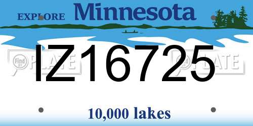 IZ16725 Minnesota License Plate