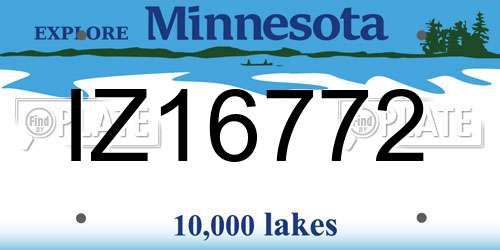 IZ16772 Minnesota License Plate