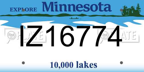 IZ16774 Minnesota License Plate