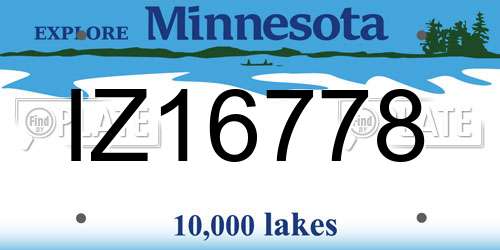 IZ16778 Minnesota License Plate